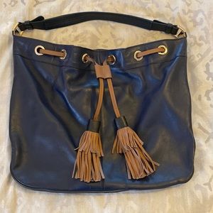 Boden color block purse - navy, black, and tan